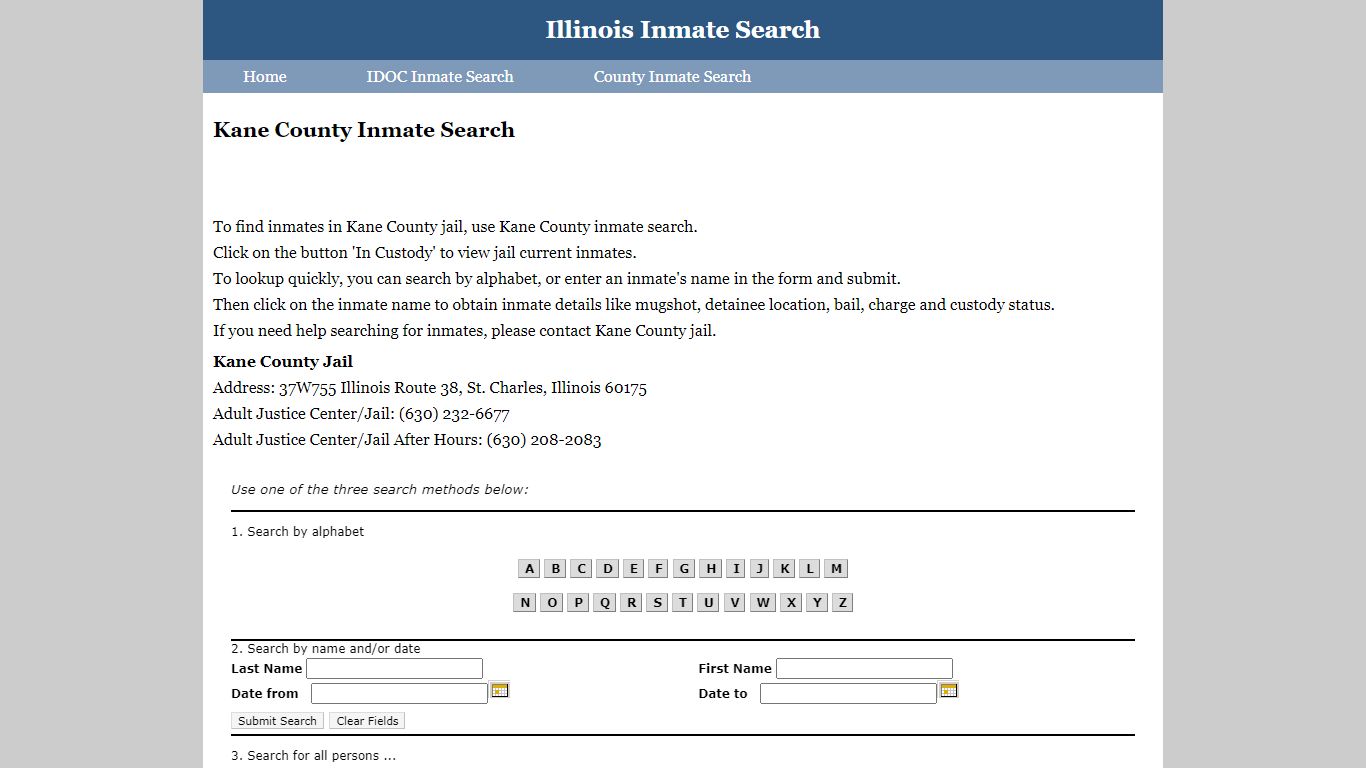 Kane County Inmate Search